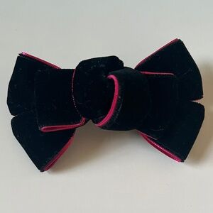 Black Velvet and Hot Pink Bowtie Barrette